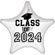 Class of 2024 Graduation Star Foil Balloon, 19in