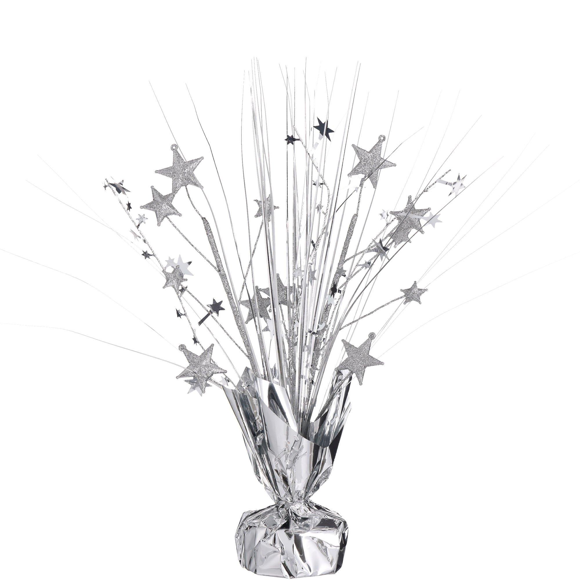 Metallic Silver Spray Centerpiece, 12in Party City