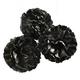 Rounded Black Tissue Pom Poms, 16 3/4in, 3ct