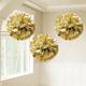 Rounded Gold Tissue Pom Poms, 16 3/4in, 3ct