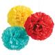 Rounded Rainbow Tissue Pom Poms, 16 3/4in, 3ct