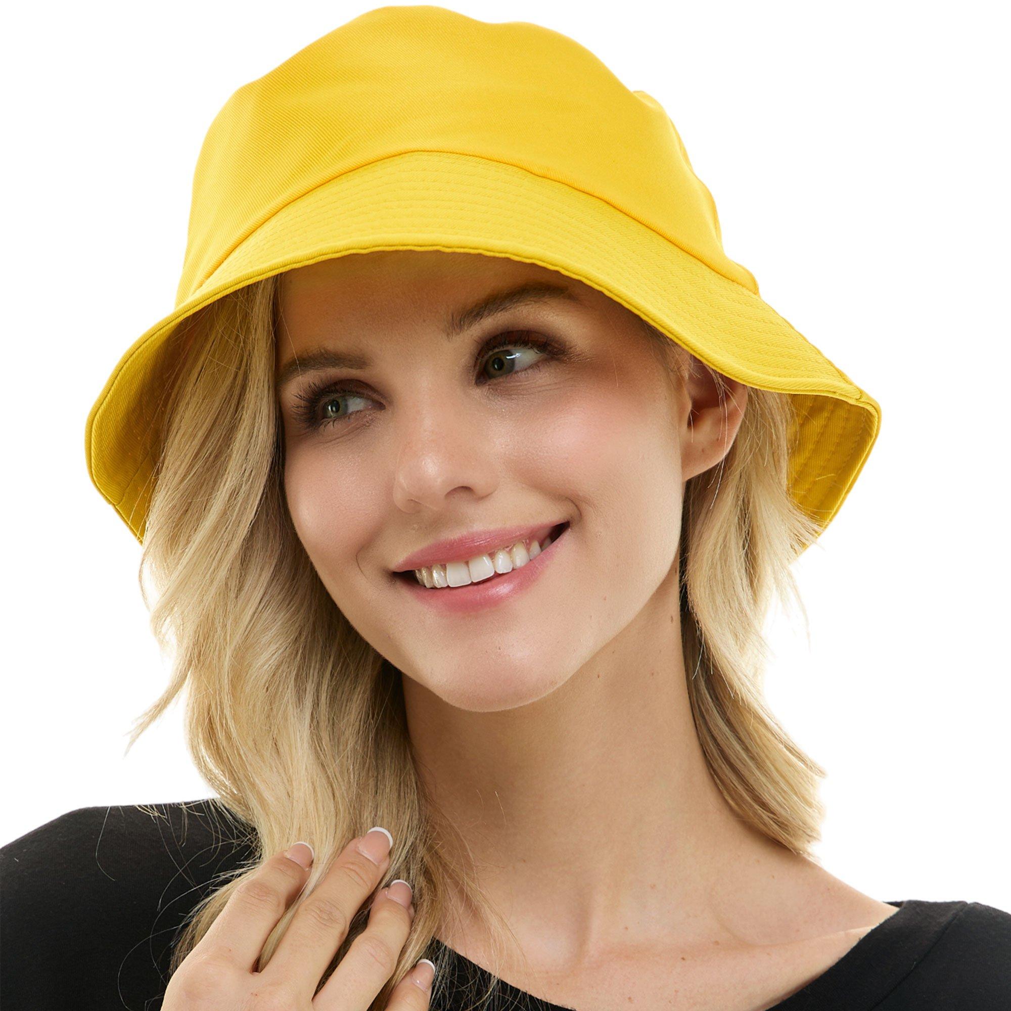 Bright yellow bucket hat on sale