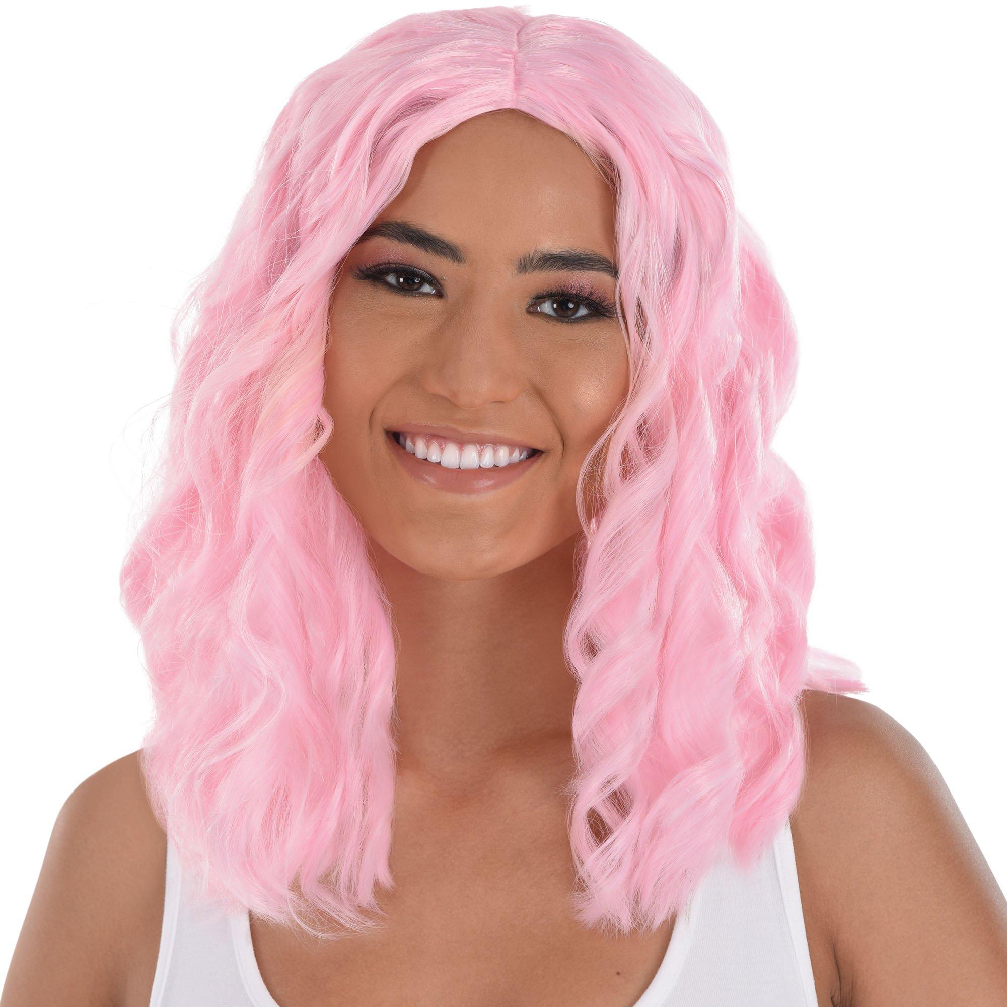 Pink Body Wave Wig Party City