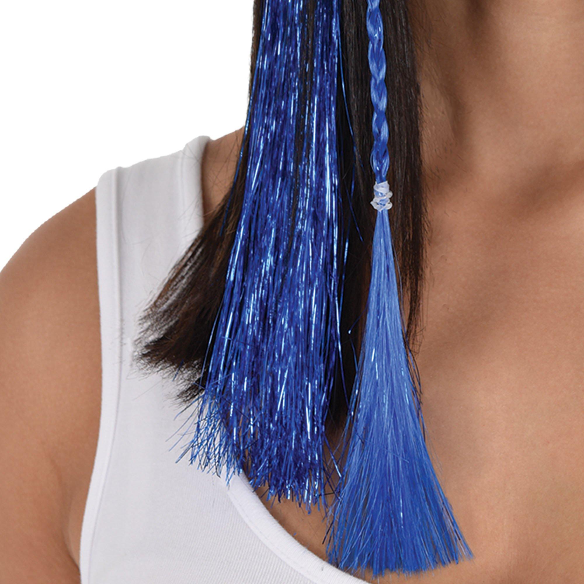Royal Blue Tinsel Hair Extensions, 3pc