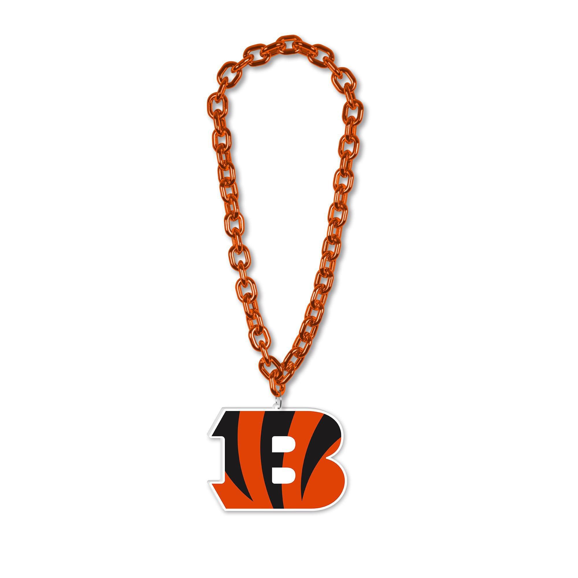 Cincinnati Bengals Oversized Chain Logo Necklace, 38in