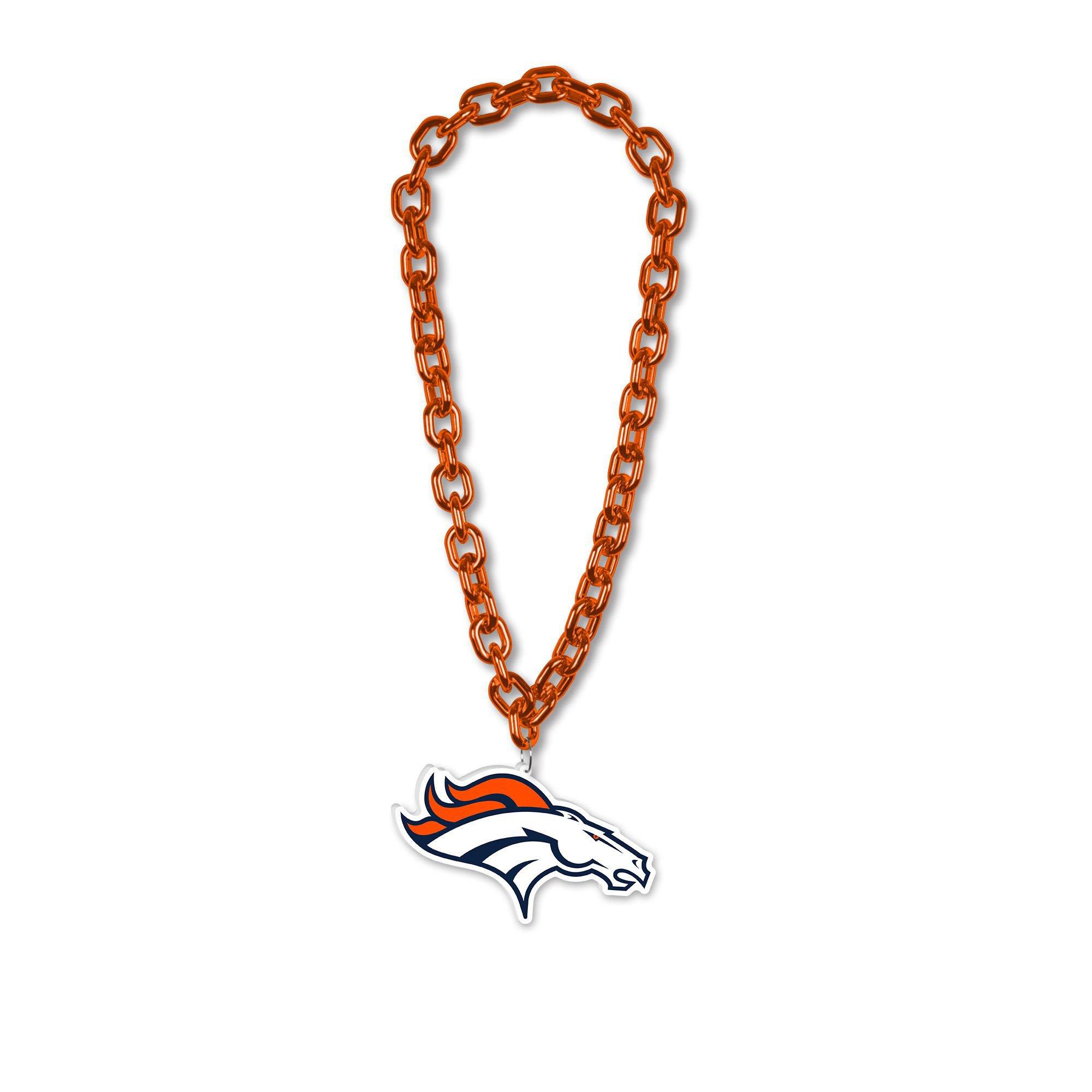 Denver Broncos Oversized Chain Logo Necklace, 38in