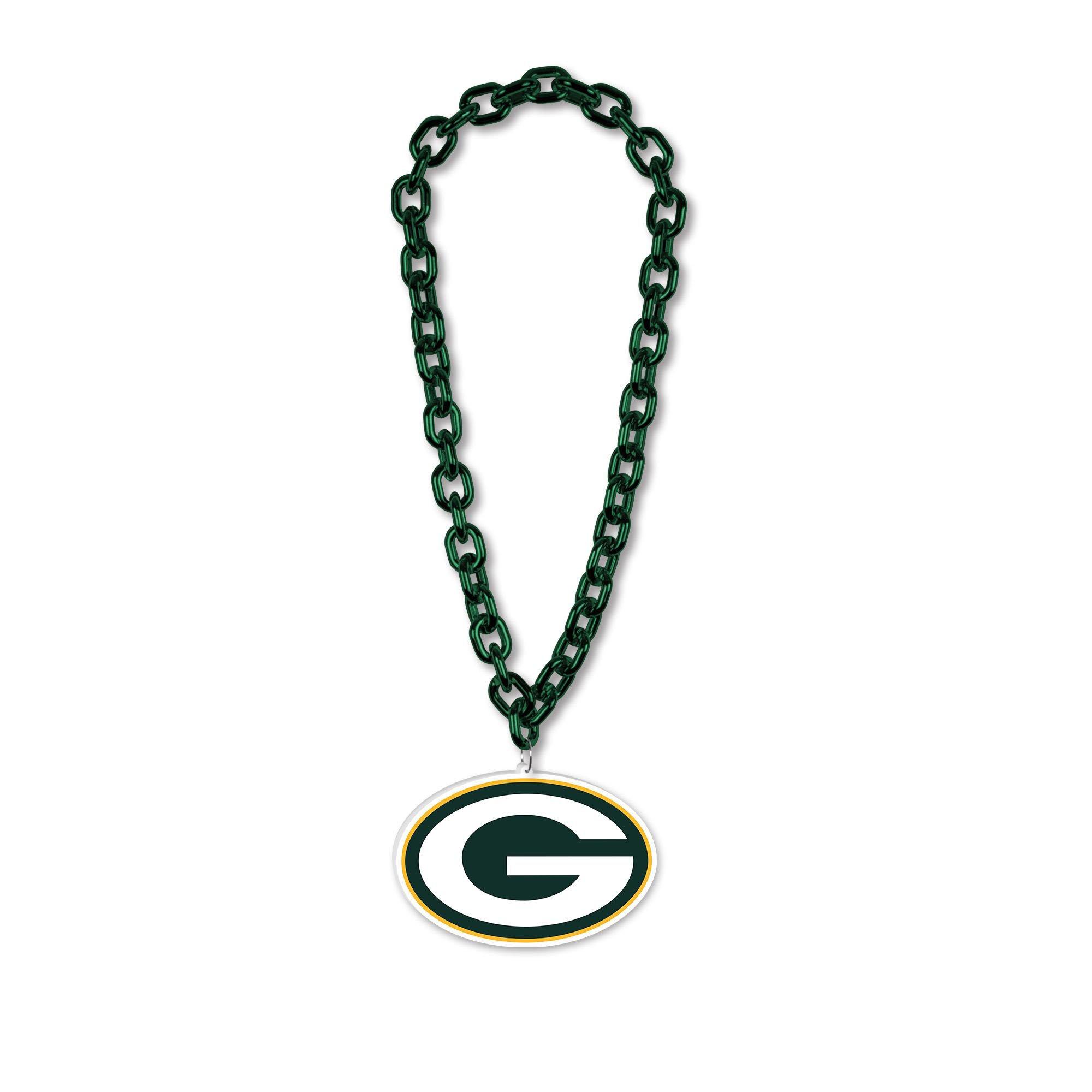 Green Bay Packers Oversized Chain Logo Necklace, 38in