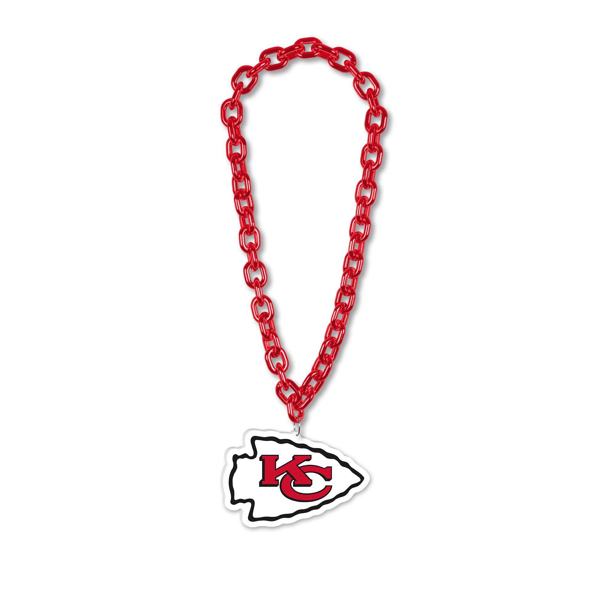 Kansas City Chiefs Oversized Chain Logo Necklace, 38in