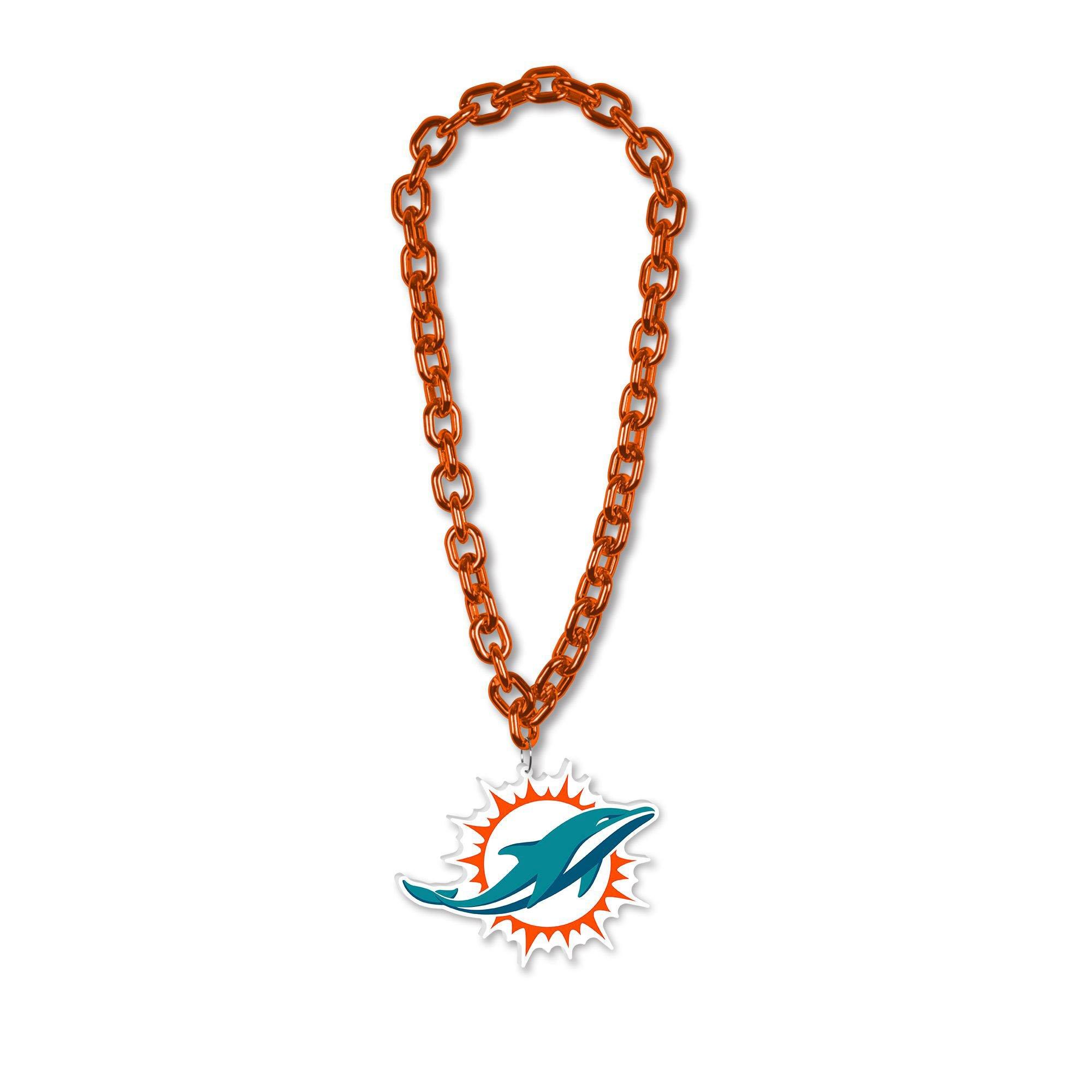 Miami Dolphins Oversized Chain Logo Necklace, 38in