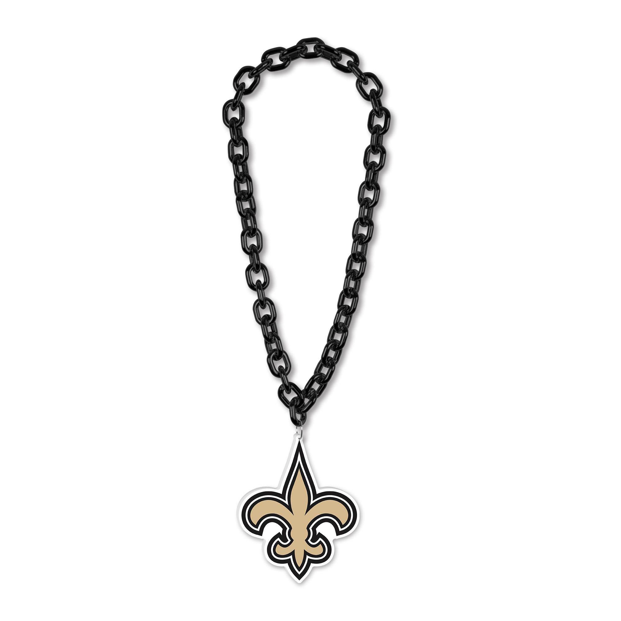 New Orleans Saints Oversized Chain Logo Necklace, 38in