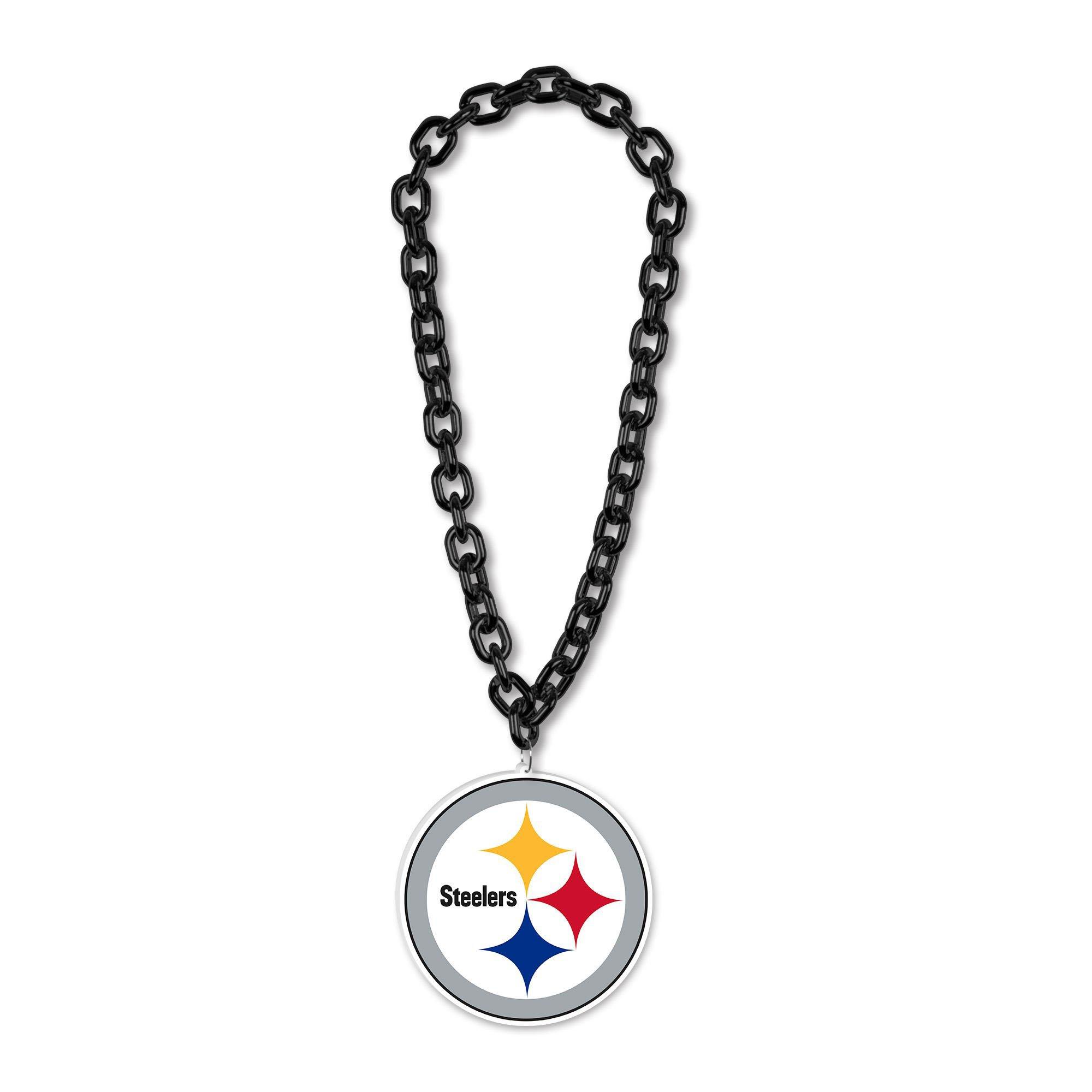 Pittsburgh Steelers Oversized Chain Logo Necklace, 38in