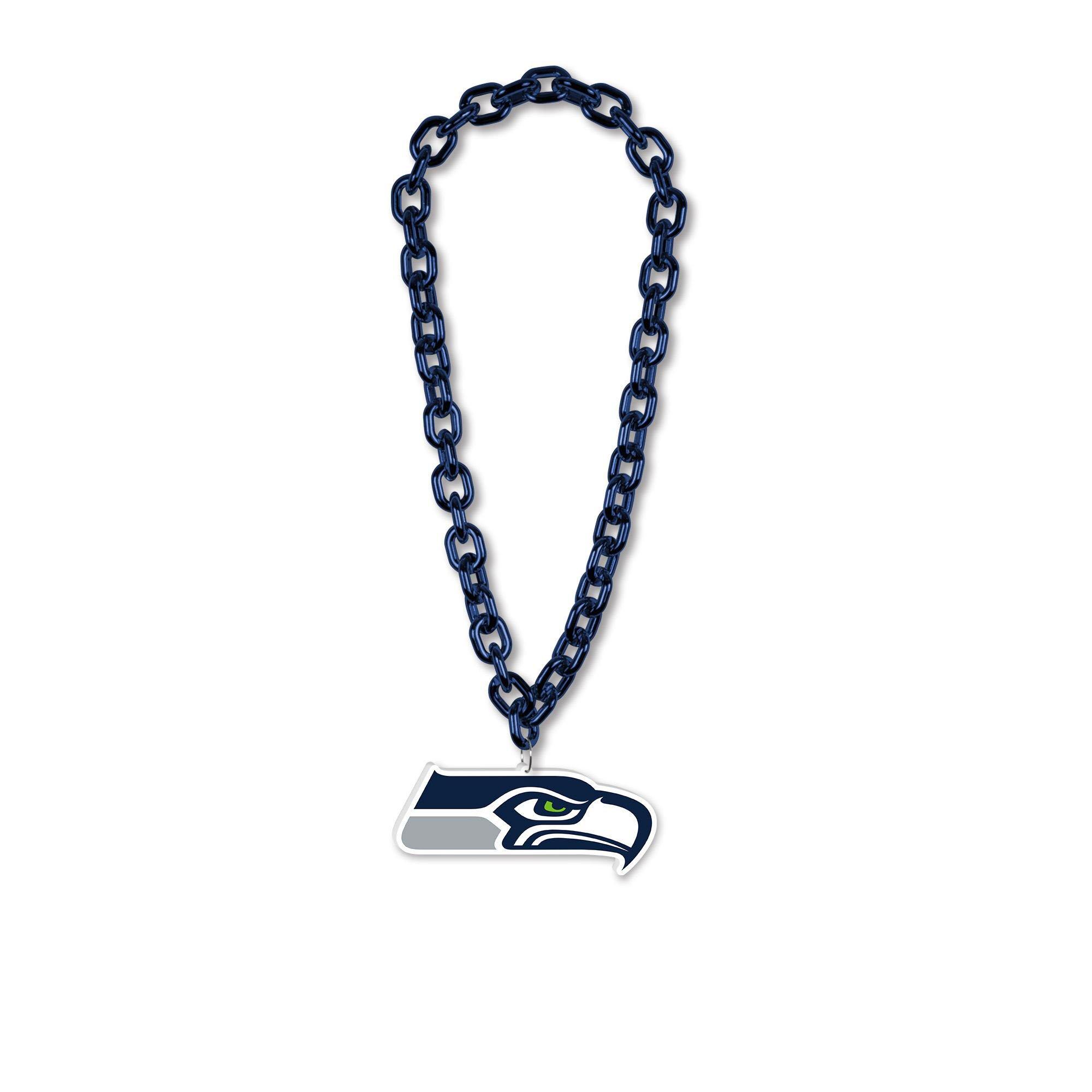 Seattle Seahawks Oversized Chain Logo Necklace, 38in