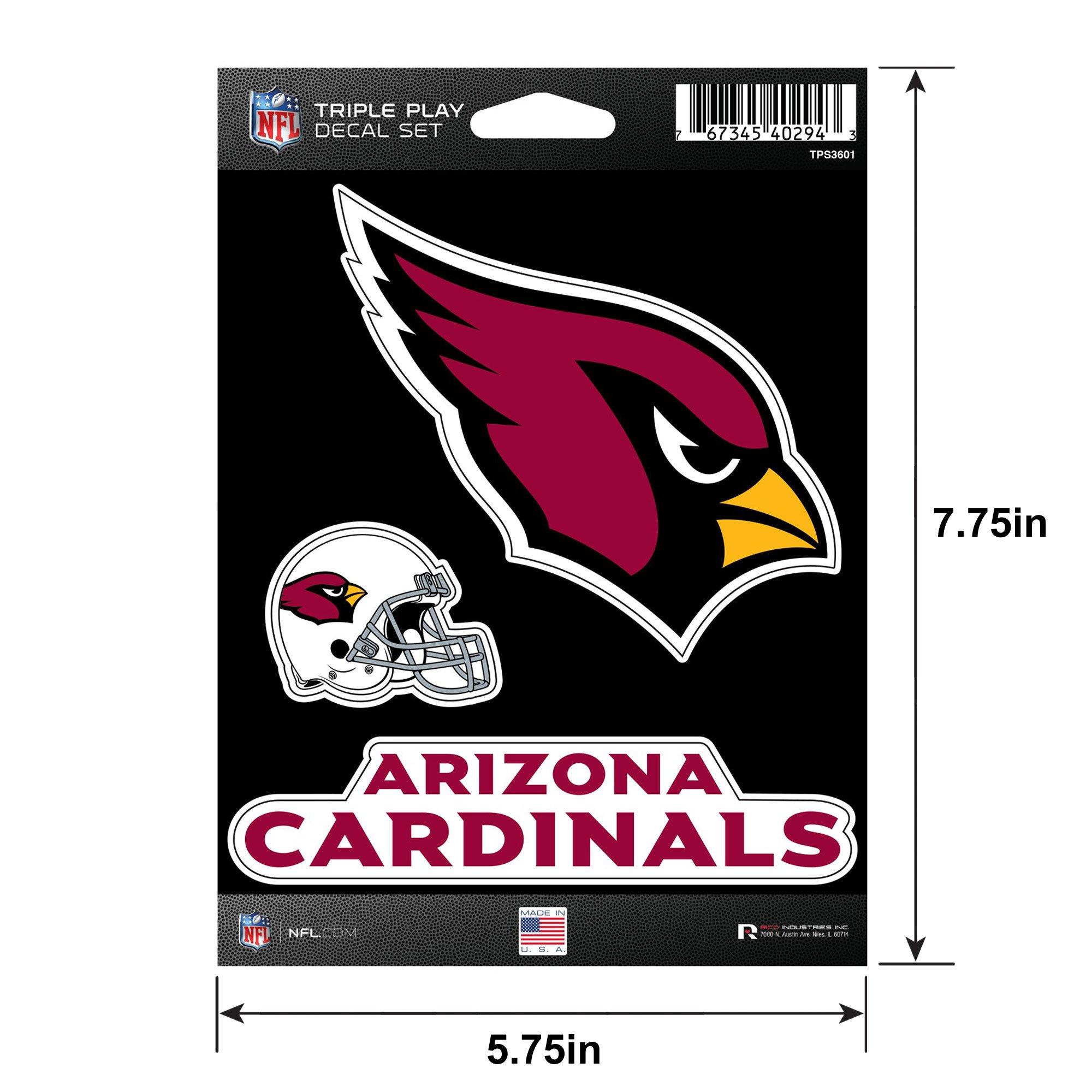 Arizona Cardinals Triple Play Decal Set, 3pc