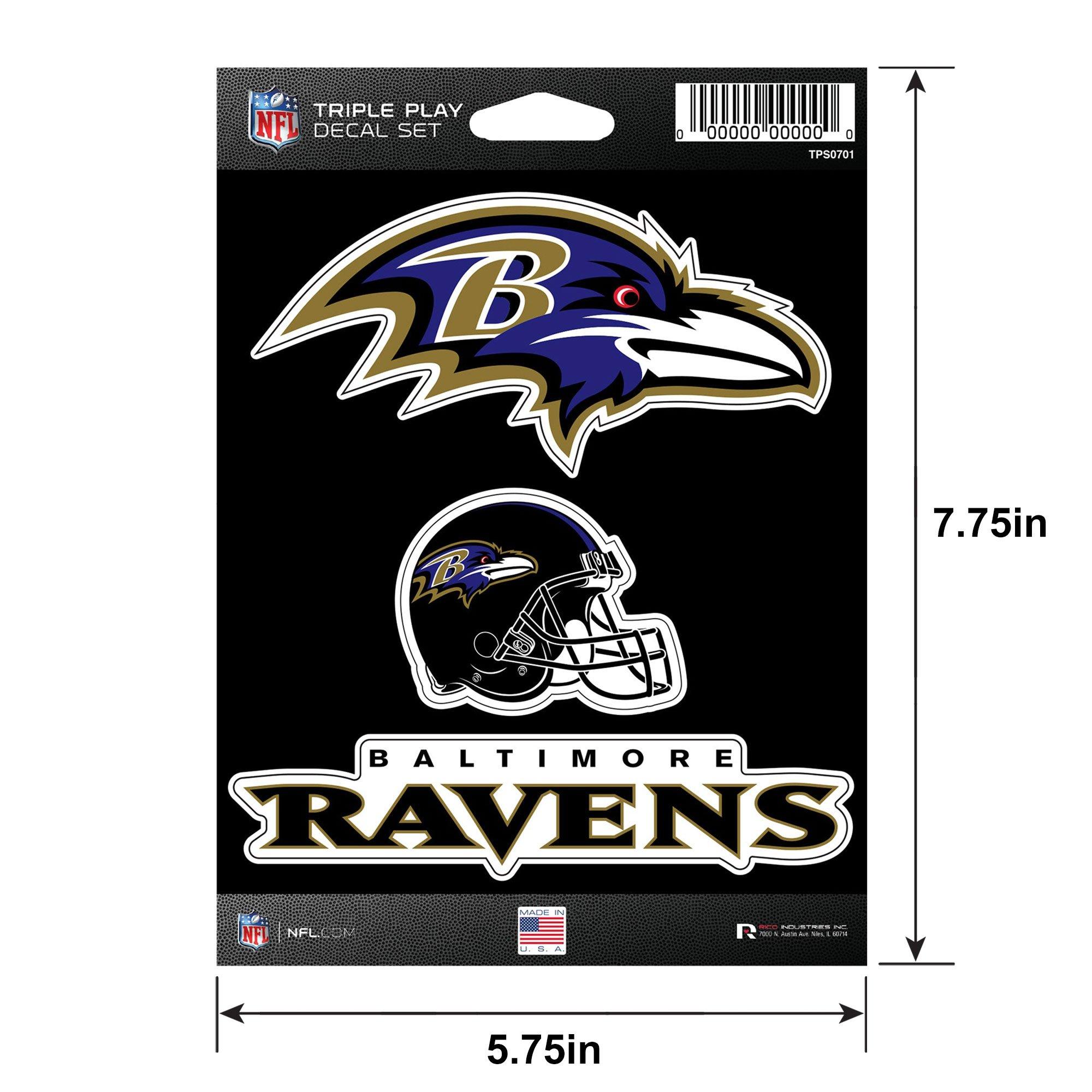 Baltimore Ravens Triple Play Decal Set, 3pc