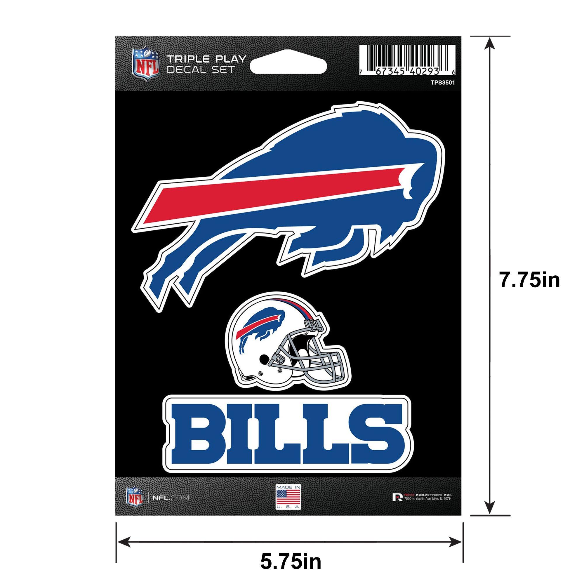 Buffalo Bills Triple Play Decal Set, 3pc