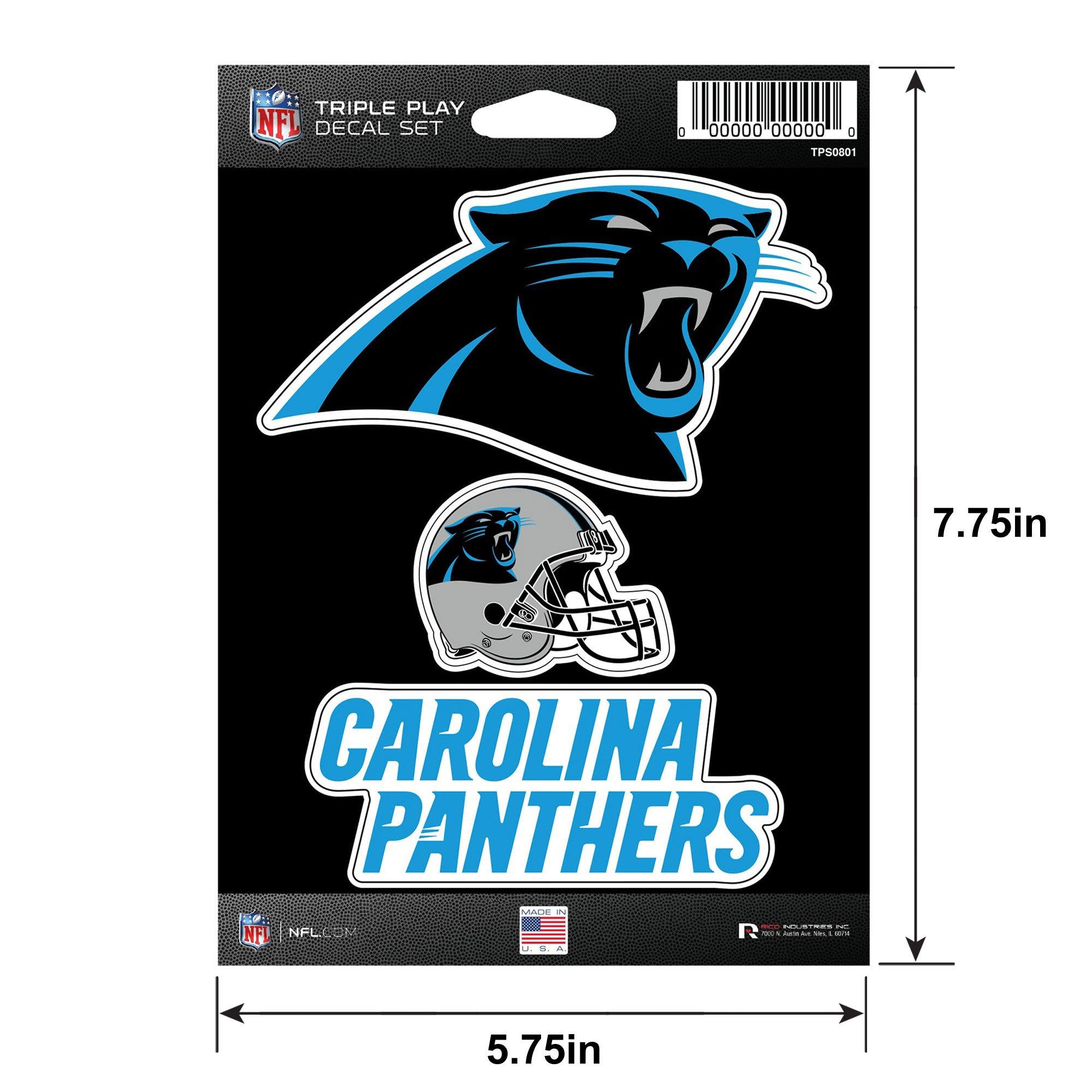 Carolina Panthers Triple Play Decal Set, 3pc