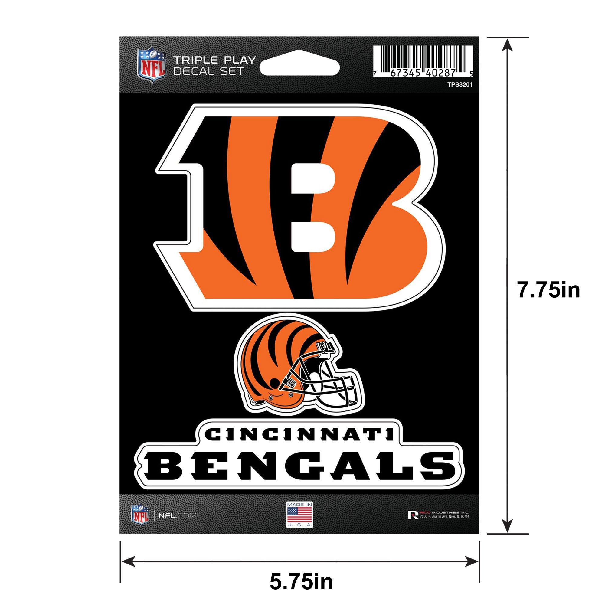 Cincinnati Bengals Triple Play Decal Set, 3pc