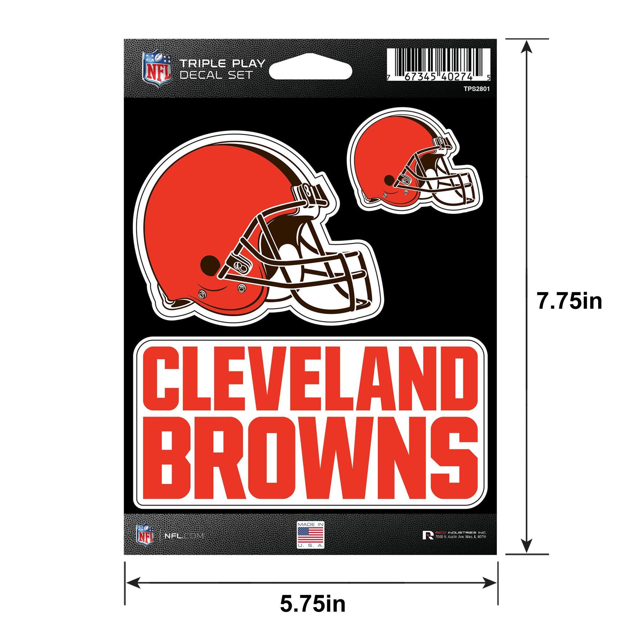 Cleveland Browns Triple Play Decal Set, 3pc