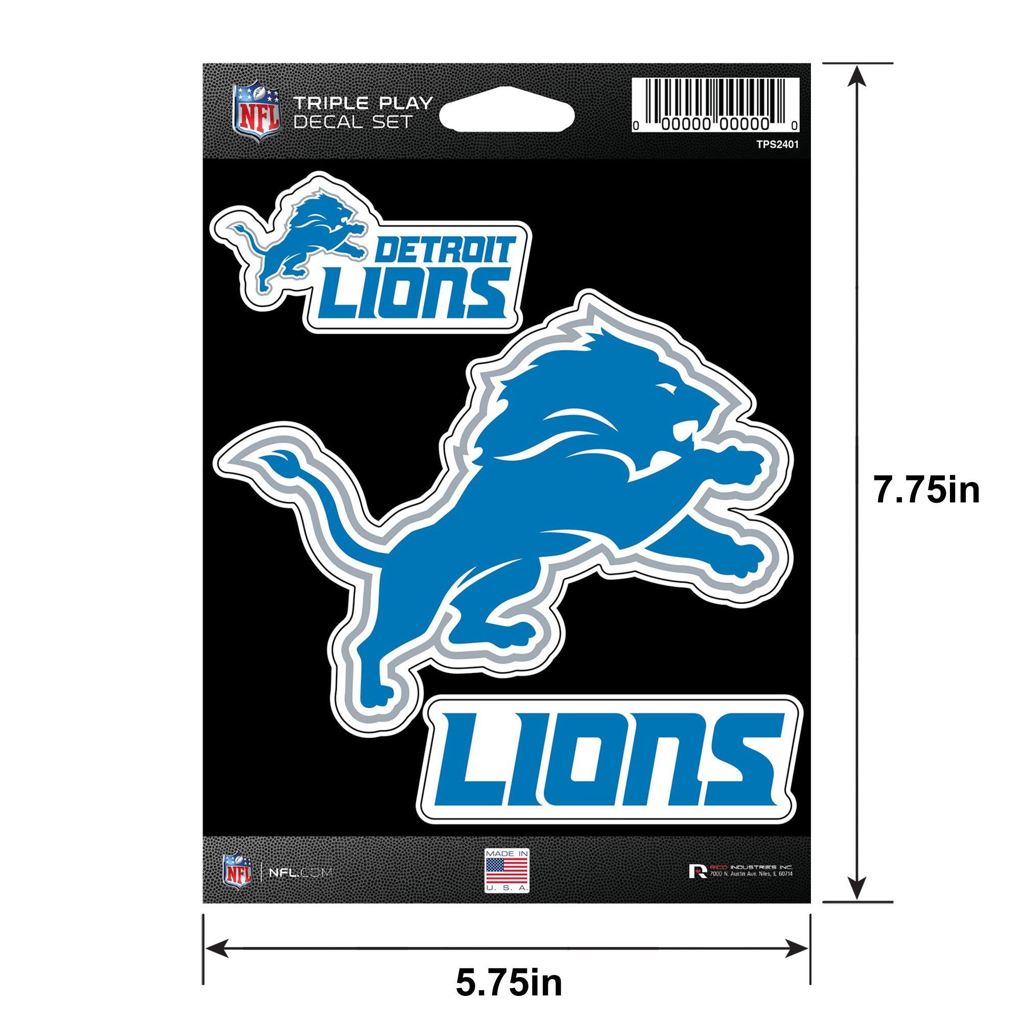 Detroit Lions Triple Play Decal Set, 3pc