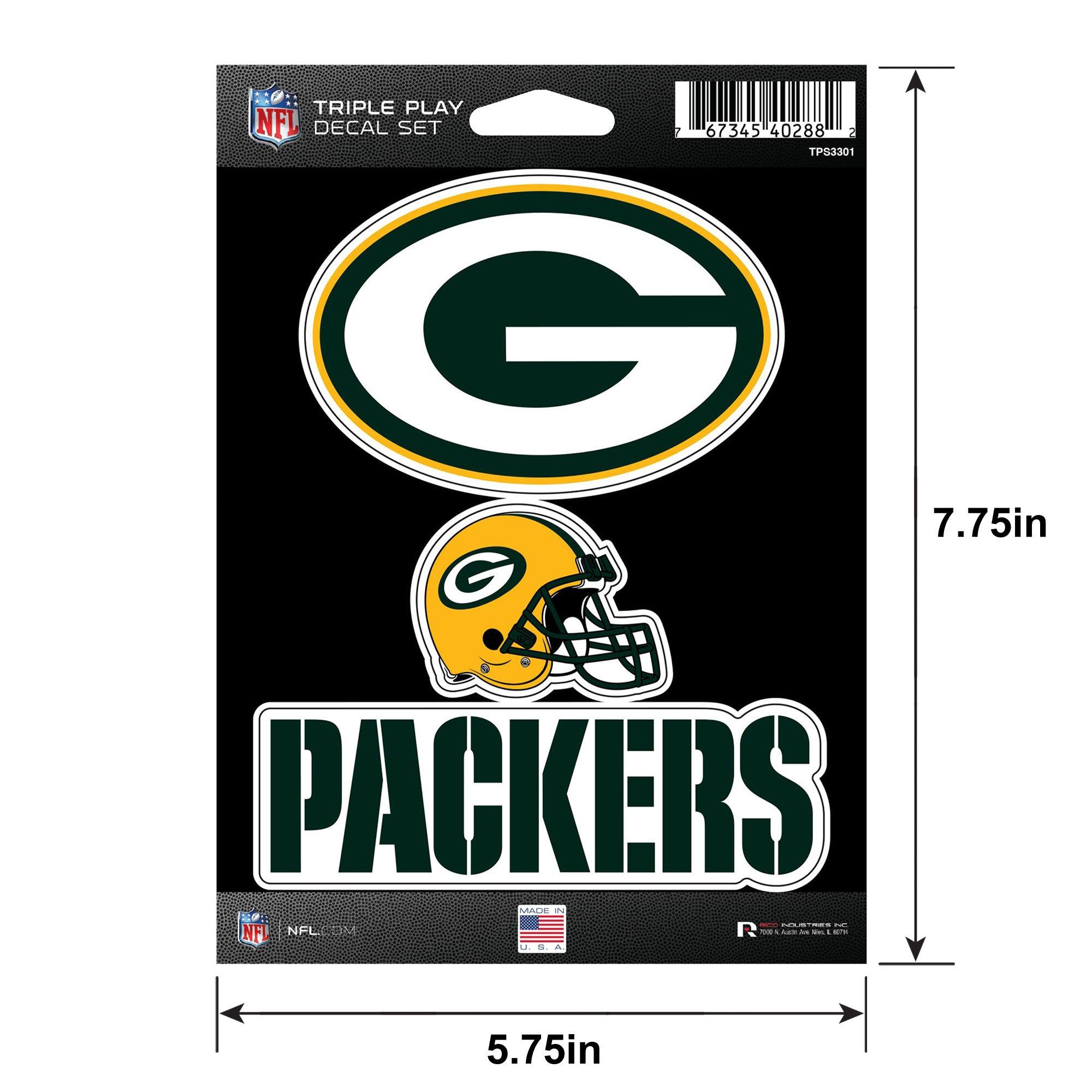 Green Bay Packers Triple Play Decal Set, 3pc