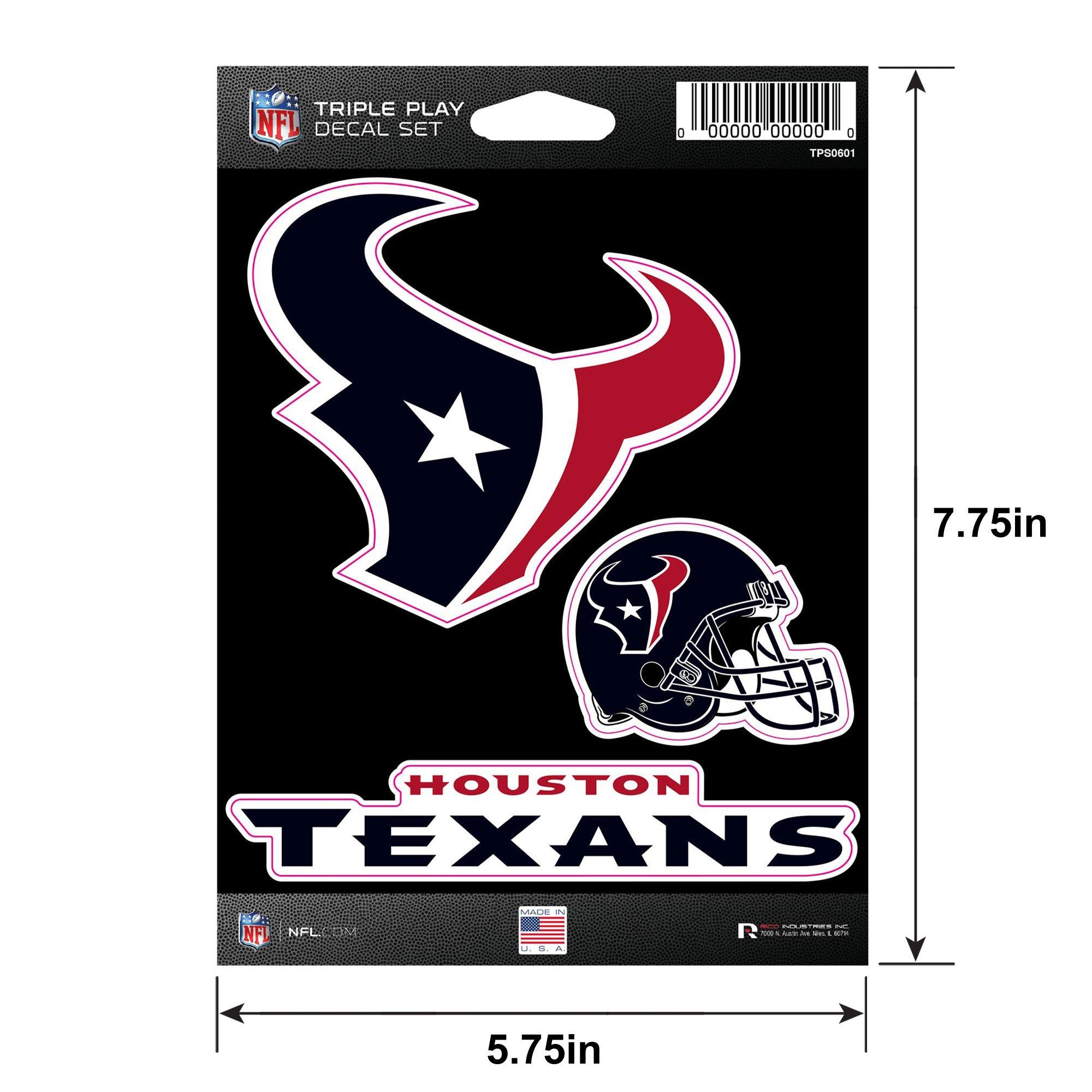 Houston Texans Triple Play Decal Set, 3pc