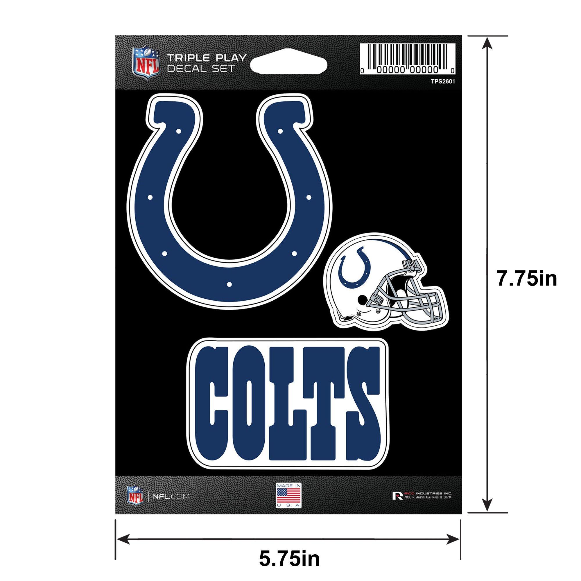 Indianapolis Colts Triple Play Decal Set, 3pc