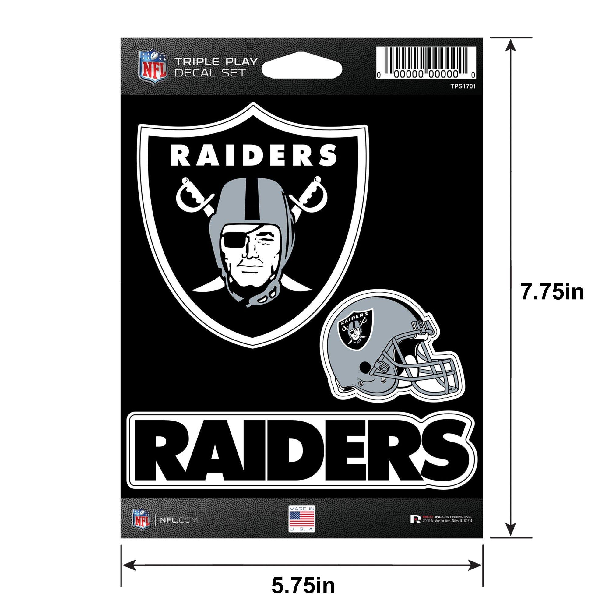 Las Vegas Raiders Triple Play Decal Set, 3pc