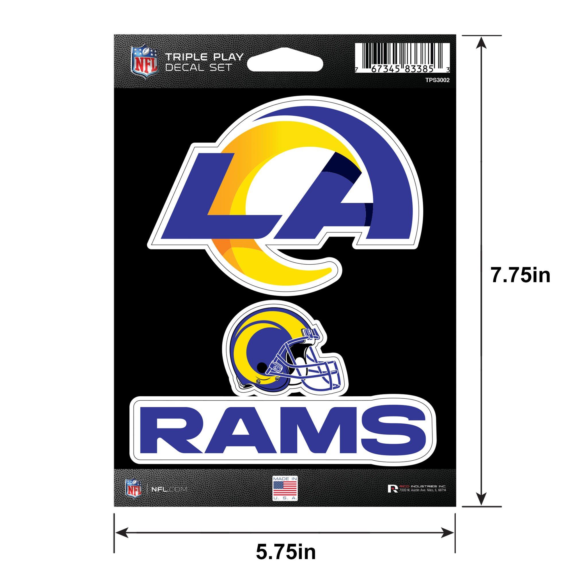 Los Angeles Rams Triple Play Decal Set, 3pc