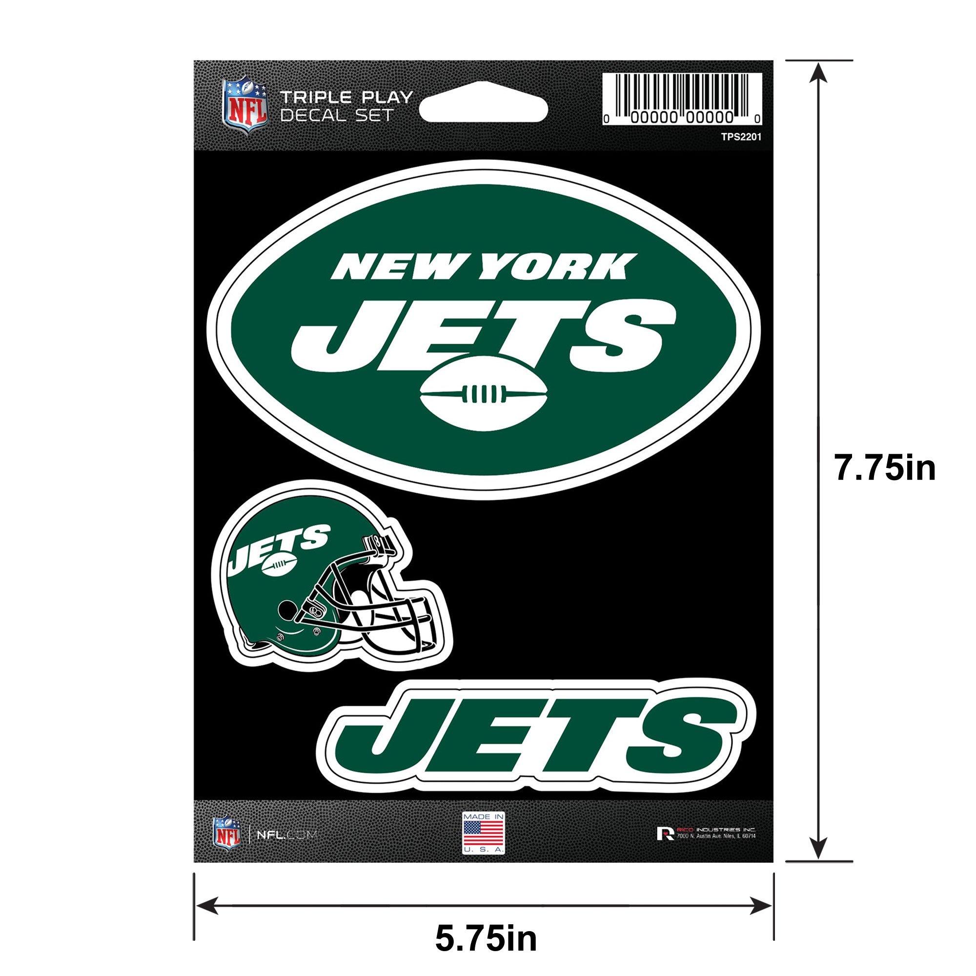 New York Jets Triple Play Decal Set, 3pc