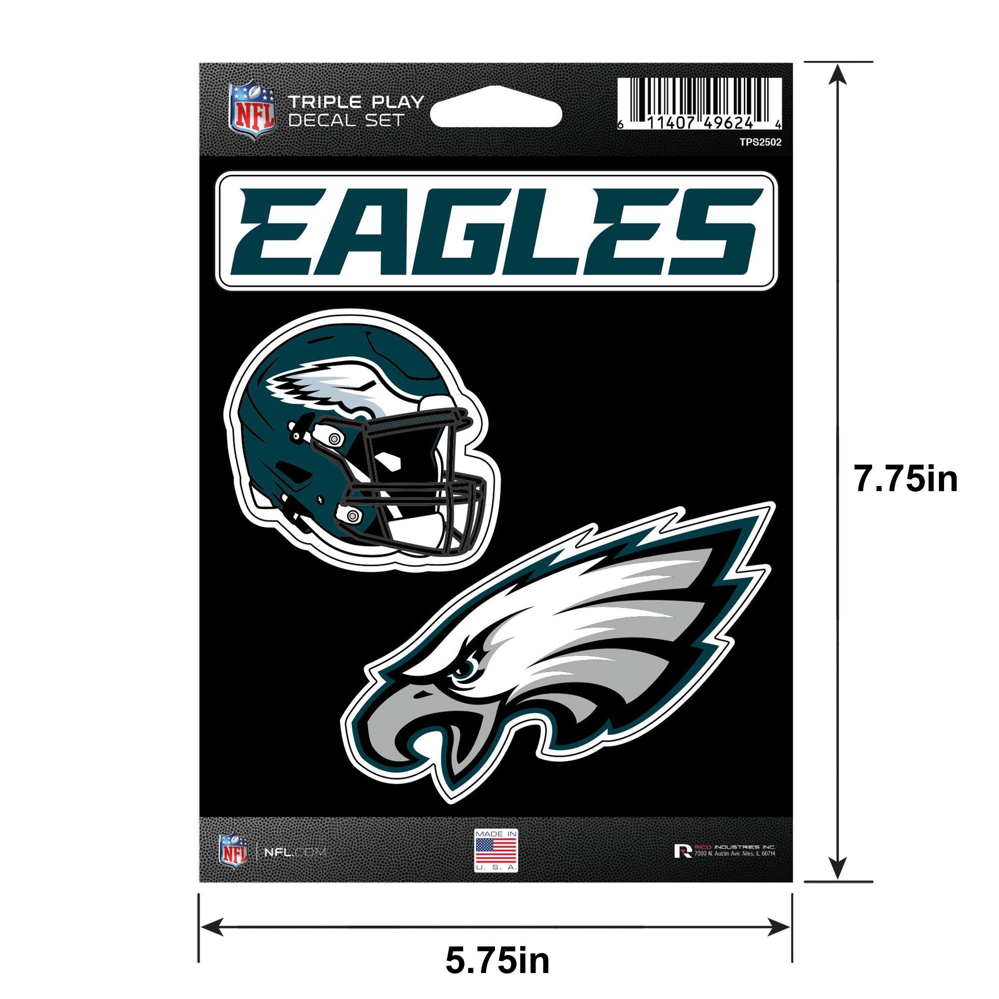 Philadelphia Eagles Triple Play Decal Set, 3pc