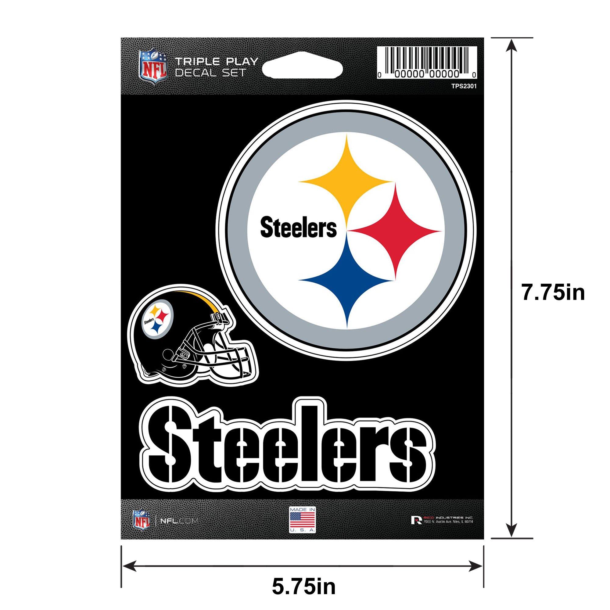 Pittsburgh Steelers Triple Play Decal Set, 3pc