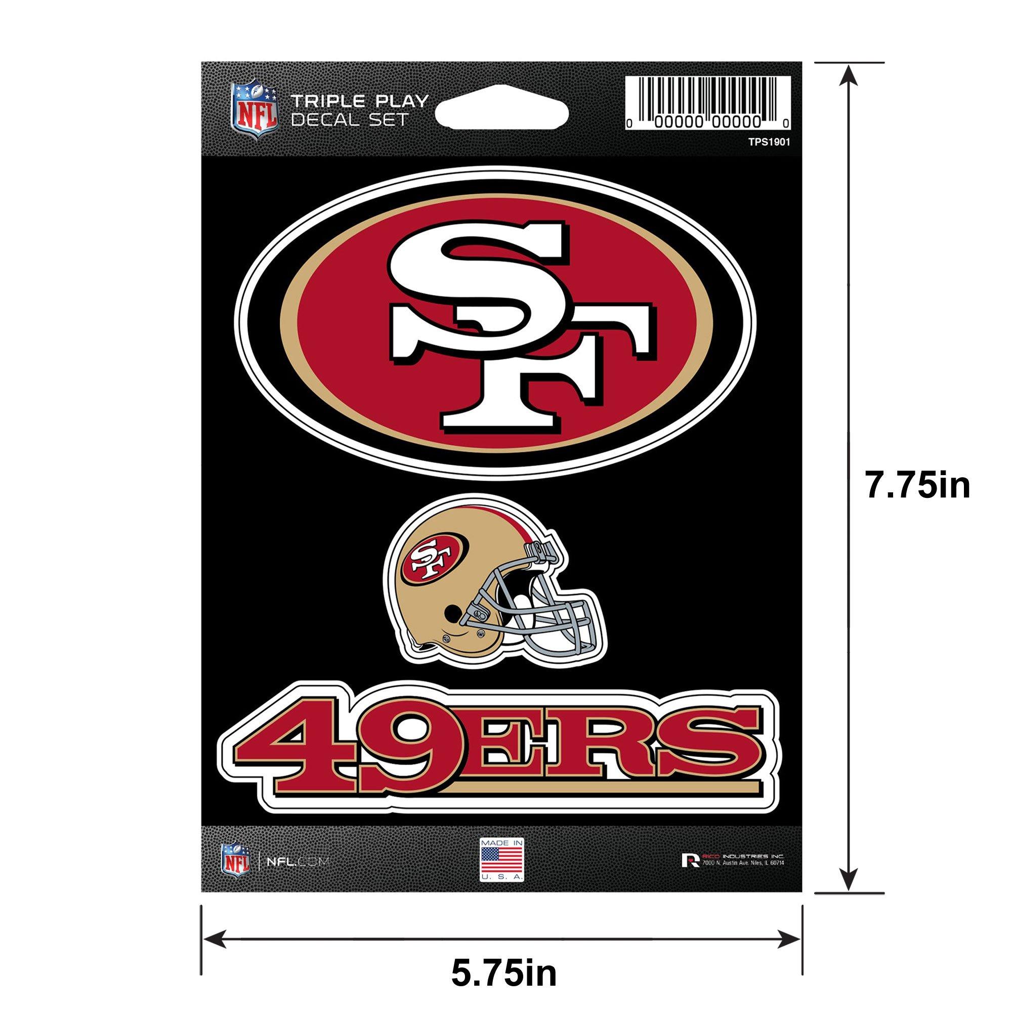 San Francisco 49ers Triple Play Decal Set, 3pc