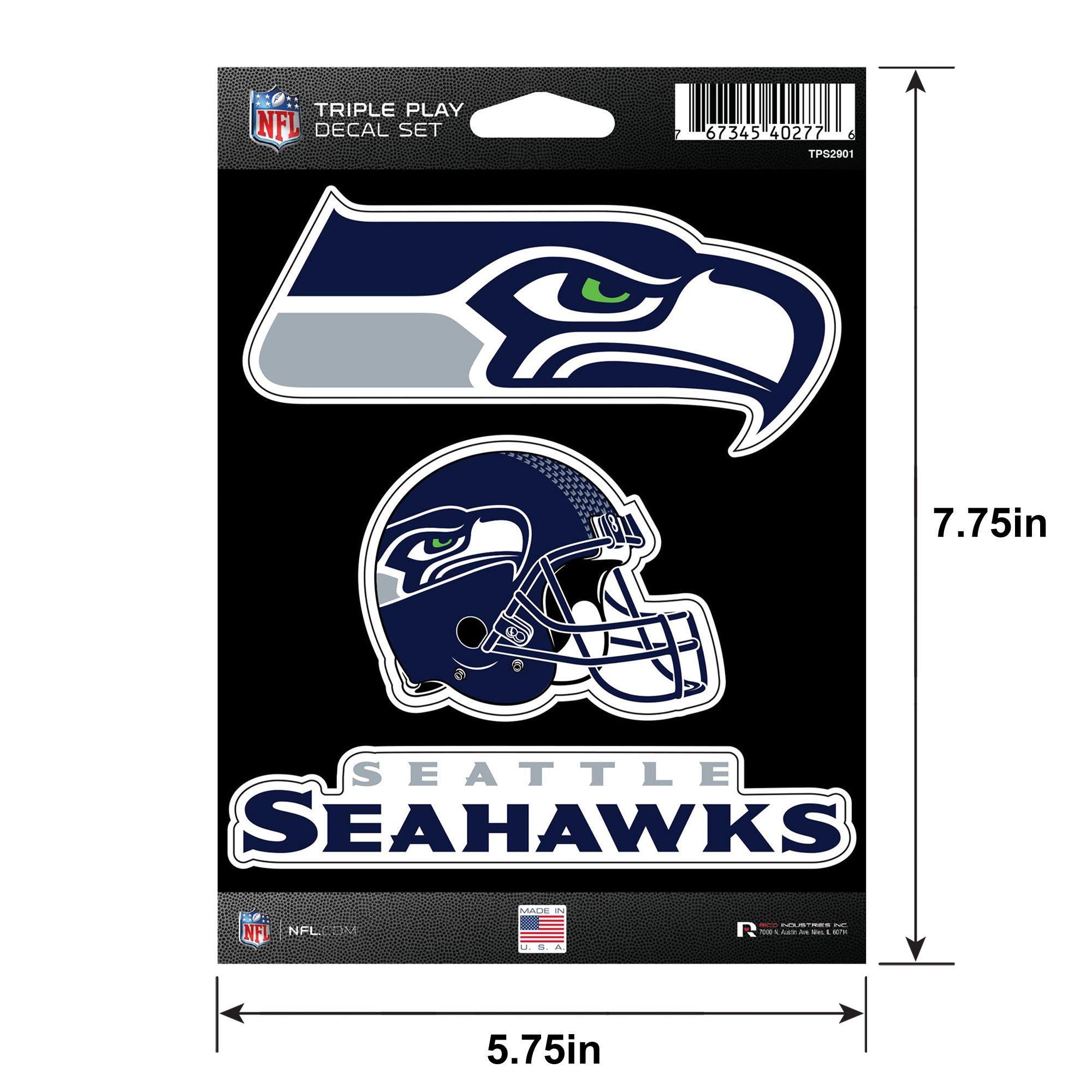 Seattle Seahawks Triple Play Decal Set, 3pc