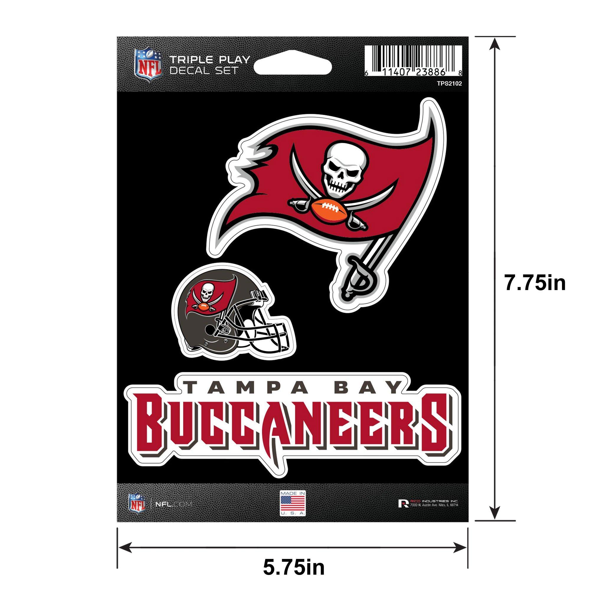 Tampa Bay Buccaneers Triple Play Decal Set, 3pc