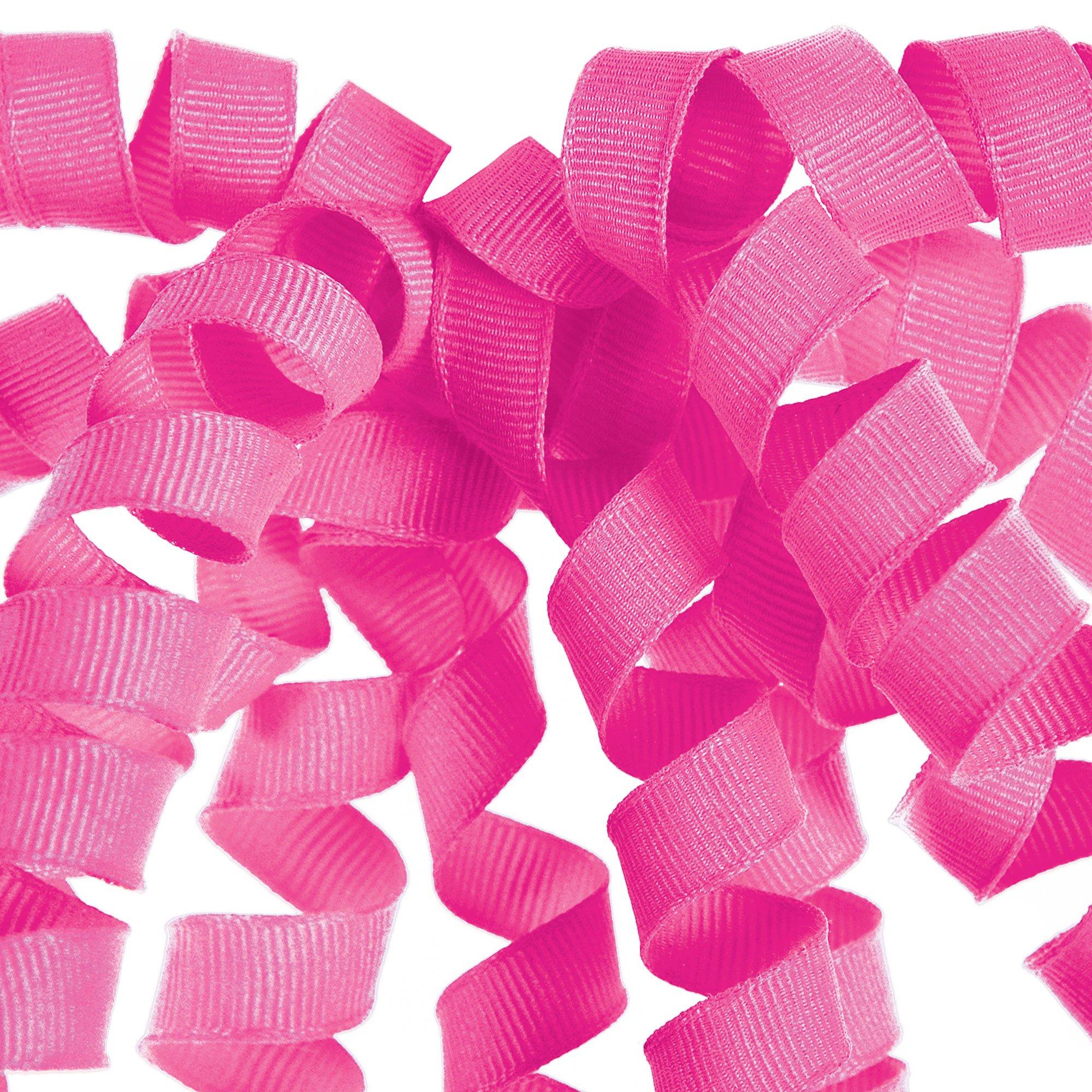 Bright Pink Fabric Curled Gift Ribbons