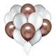 White, Silver, & Rose Gold Latex Balloon Bouquet, 12pc