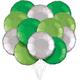 Kiwi, Silver, & Green Round Foil Balloon Bouquet, 12pc