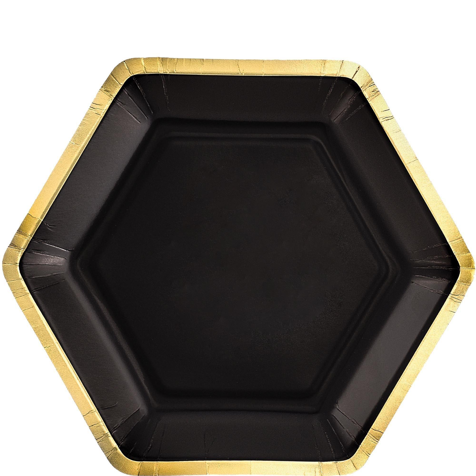 Metallic Hexagonal Paper Lunch Plates, 9in, 8ct