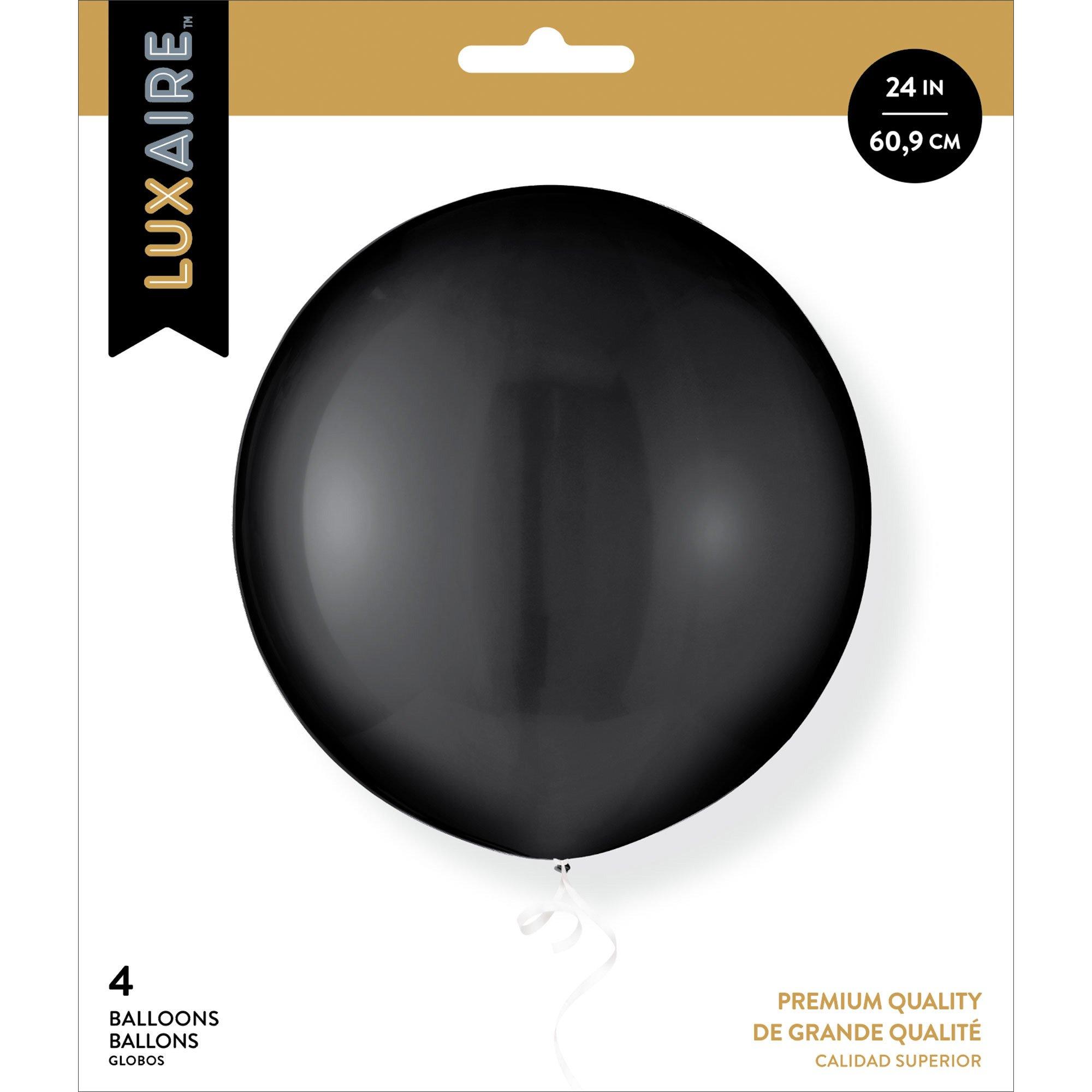 4ct, 24in, Black Premium Latex Balloons - Luxaire™