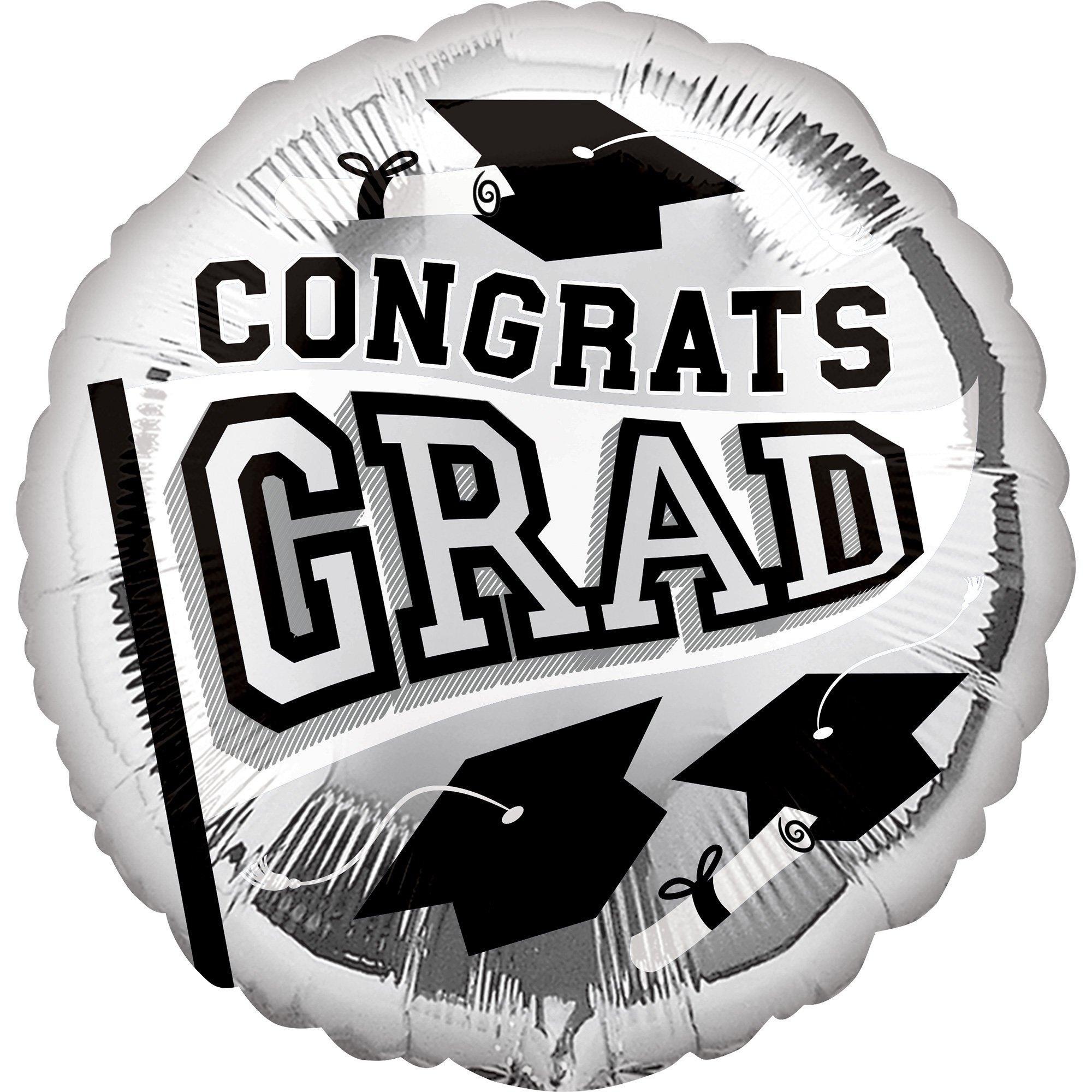 Silver Congrats Grad Foil Balloon Bouquet, 12pc - True to Your School