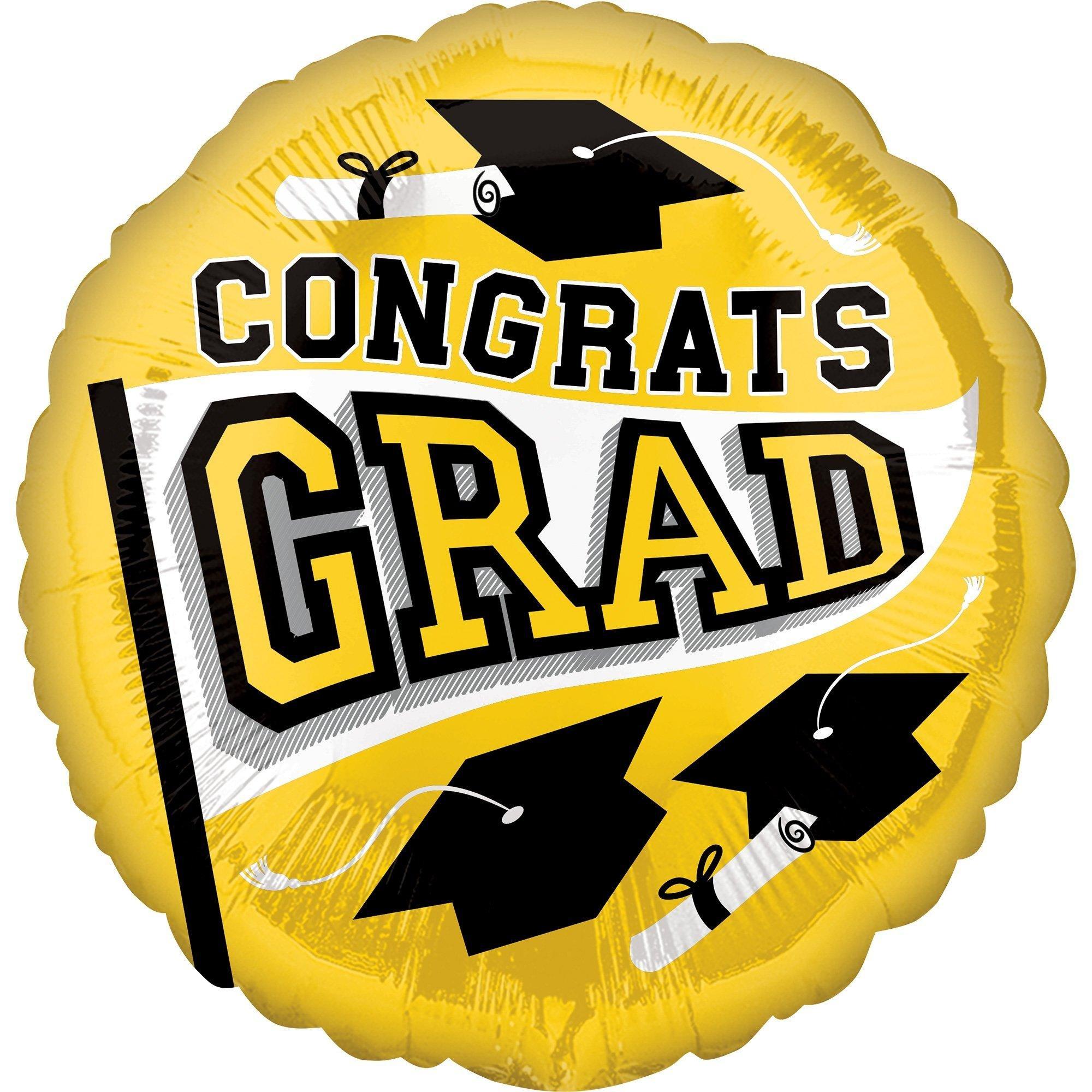 Yellow Congrats Grad Foil Balloon Bouquet, 12pc - True to Your School