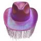 Iridescent Pink Cowboy Hat with Fringe
