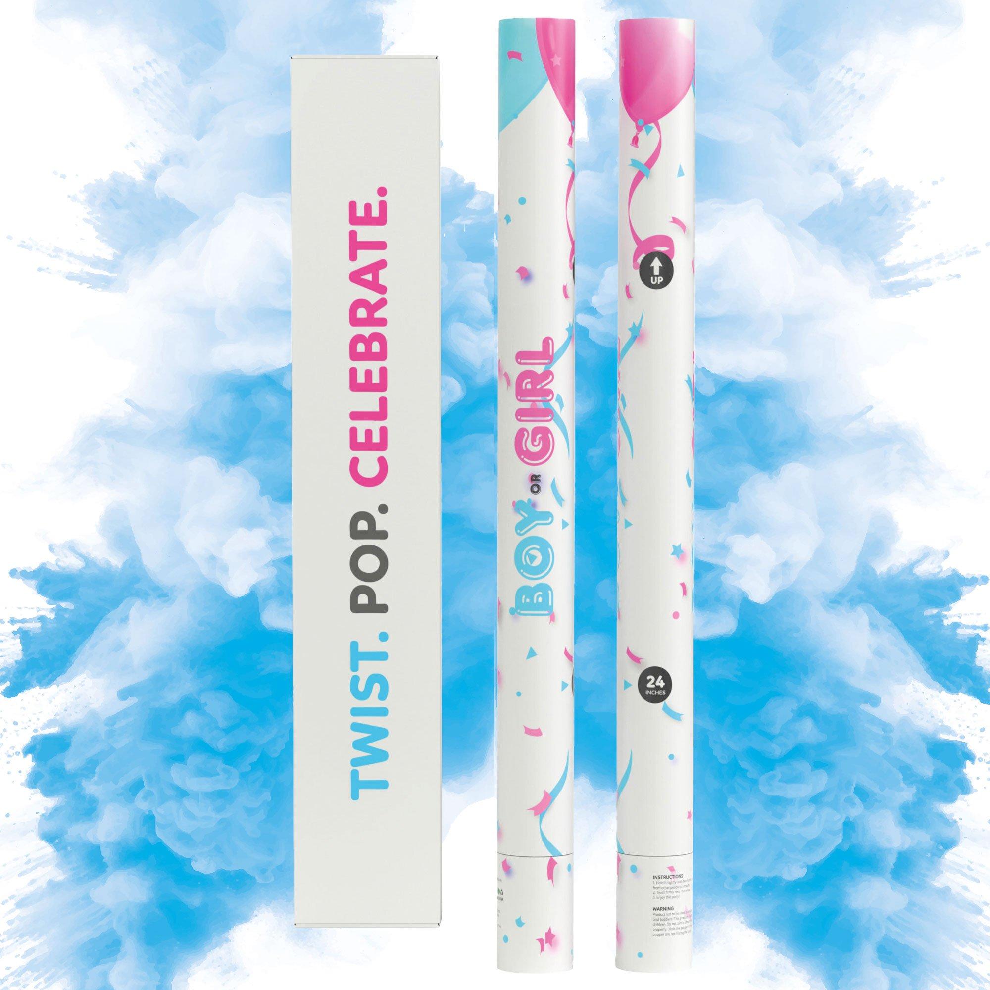 Gender Reveal Powder Cannons, 24in, 2ct