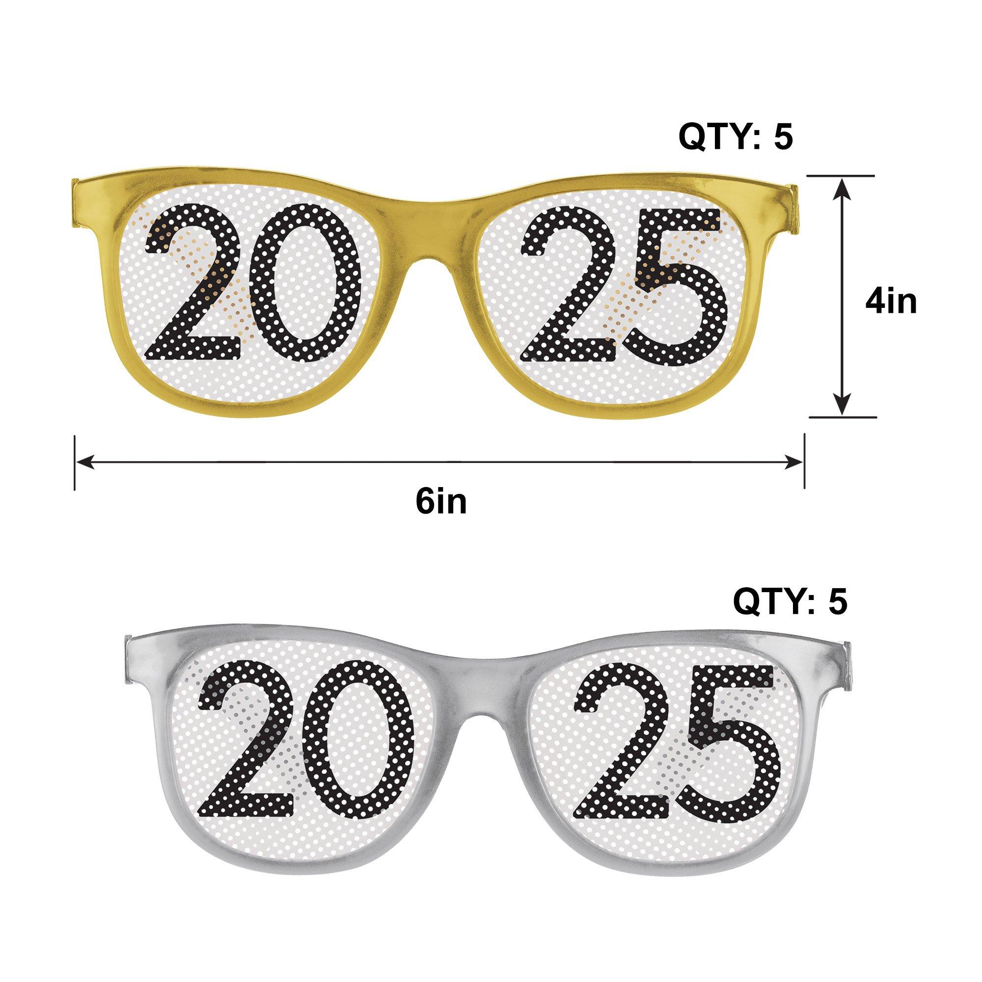 Gold & Silver 2025 Party Glasses, 10ct