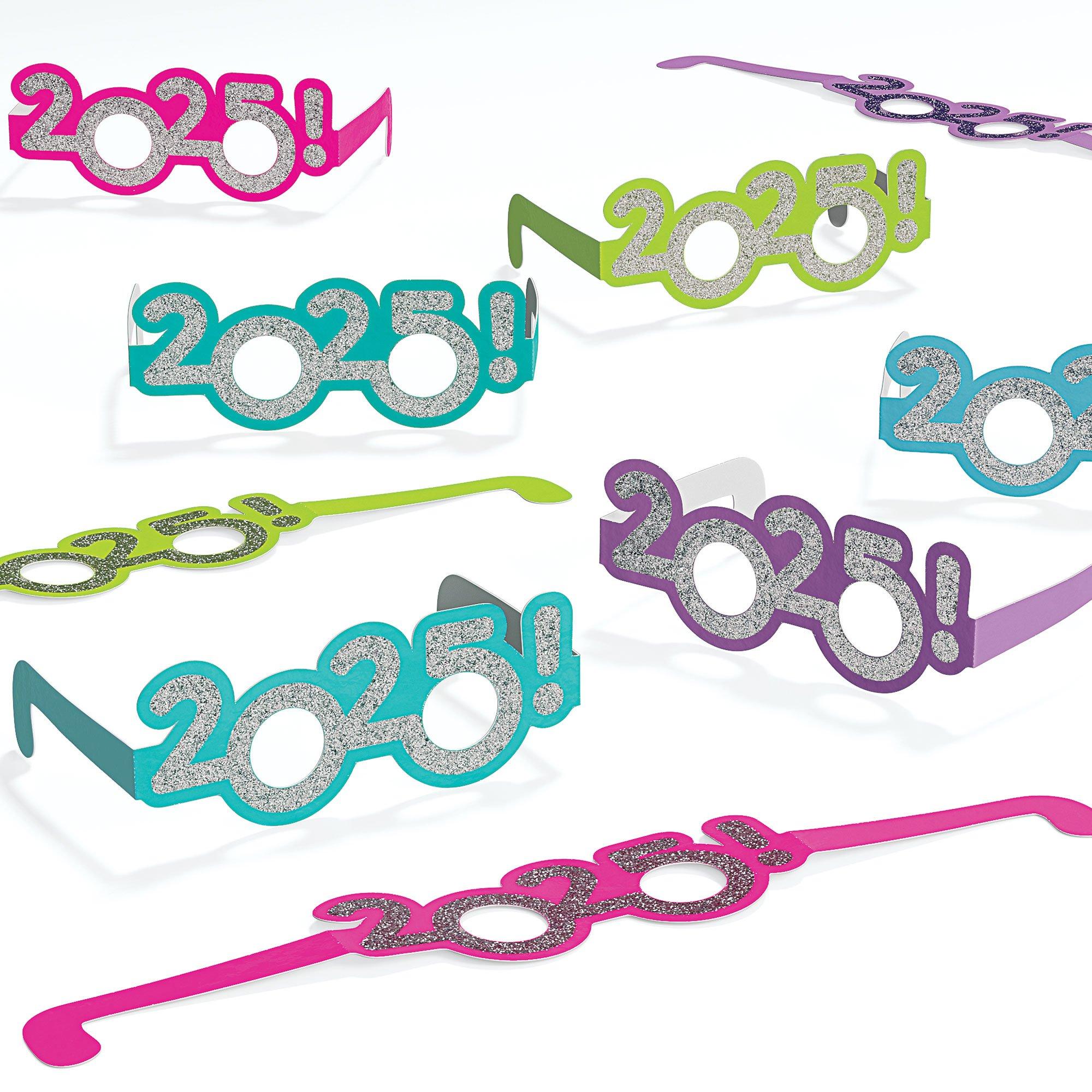 Multicolor 2025 Cardstock Glasses, 8ct Party City