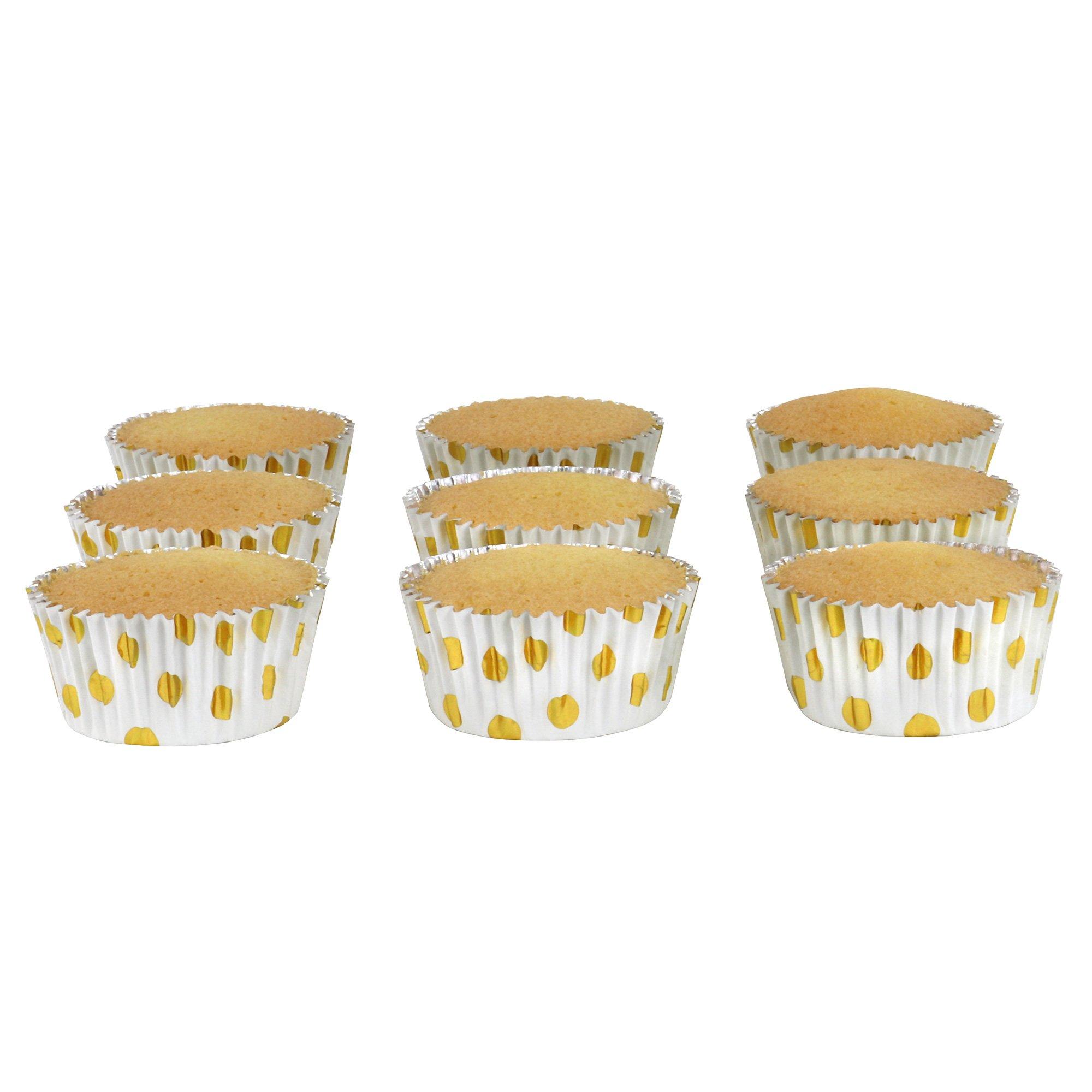 PME Gold Polka Dot Foil-Lined Cupcake Cases, 2in, 30ct