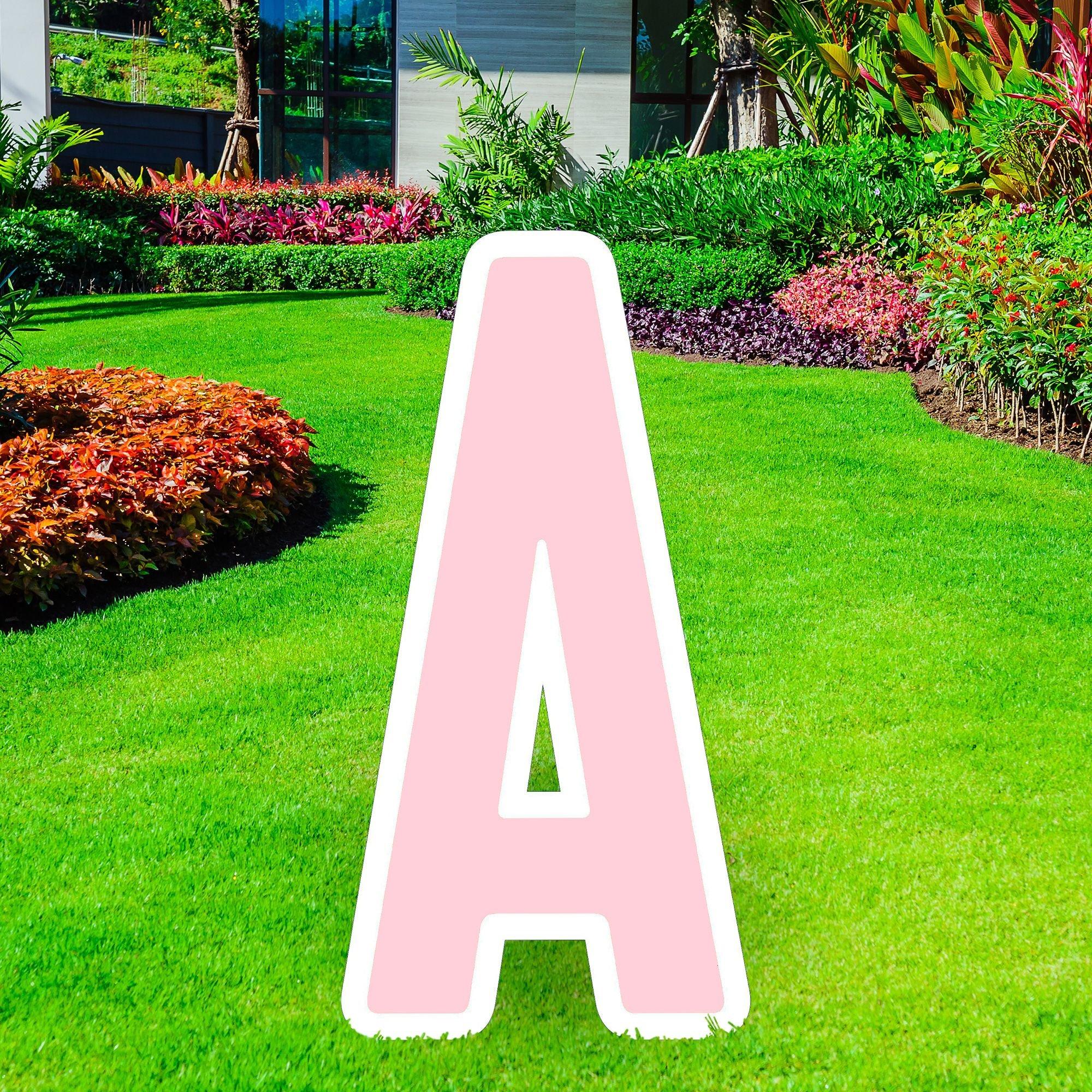 Blush Pink Letter (A) Corrugated Plastic Yard Sign, 30in Party City