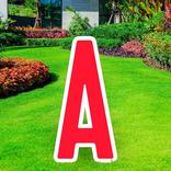 Red Letter (A) Corrugated Plastic Yard Sign, 30in