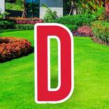 Red Letter (D) Corrugated Plastic Yard Sign, 30in