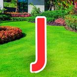 Red Letter (J) Corrugated Plastic Yard Sign, 30in